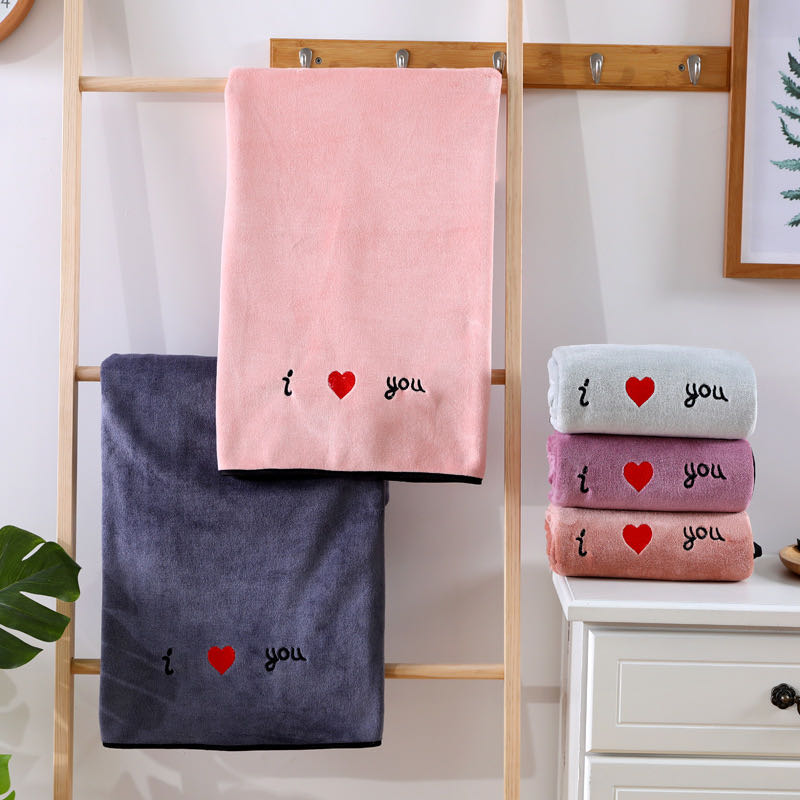 microfiber embroidered customized logo gift towel bath towel