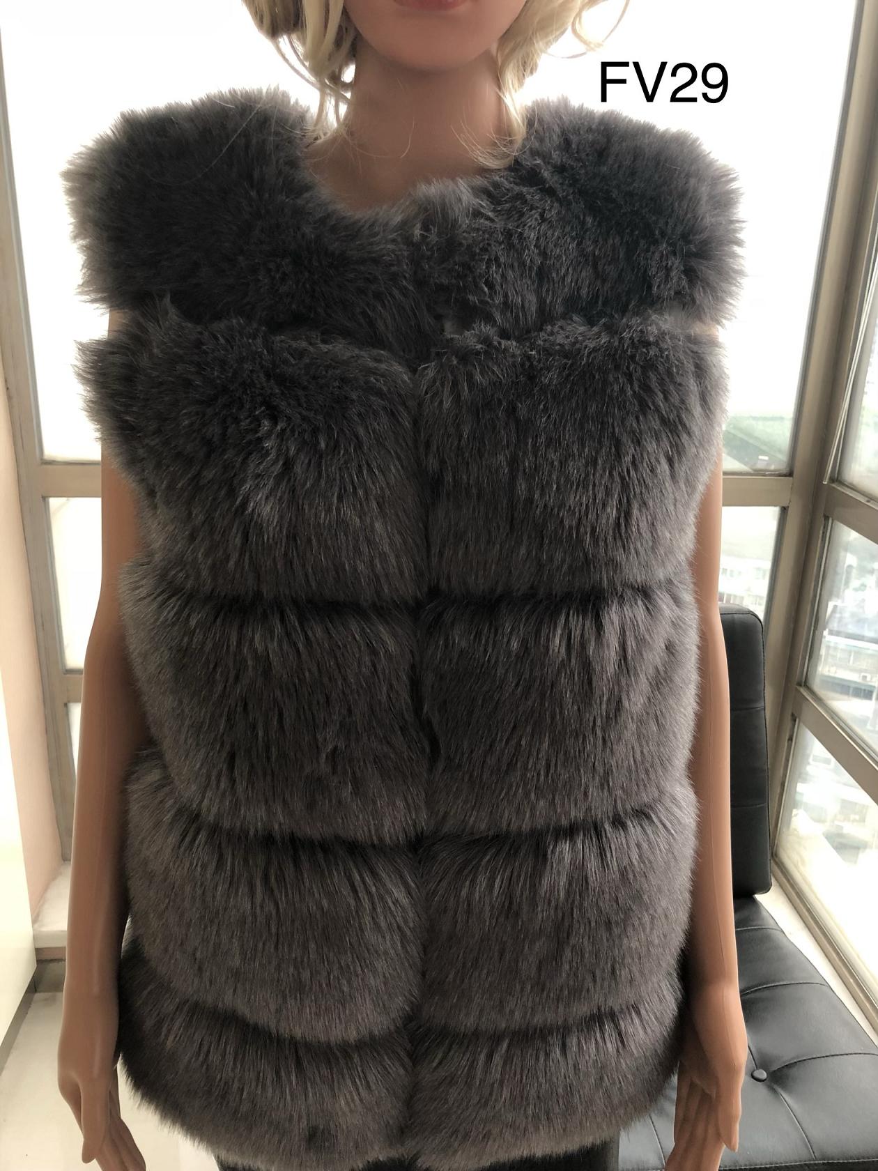 Ladies Jacquard Faux Fur Vest