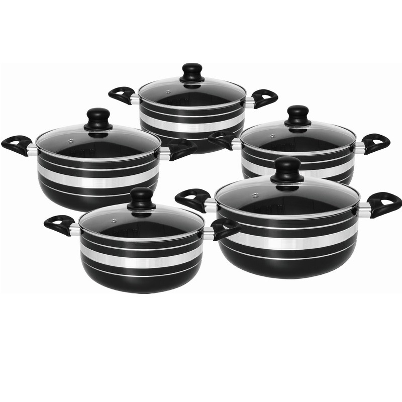 10pcs Cookware Set (Saucepot With Glass Lid)