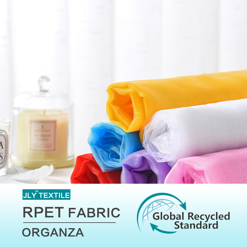 JLY Organza RPET Fabric, Soild Various Colors For Wedding Party Gift Decorations