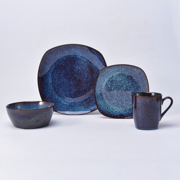 Dark Blue reactive glaze collection