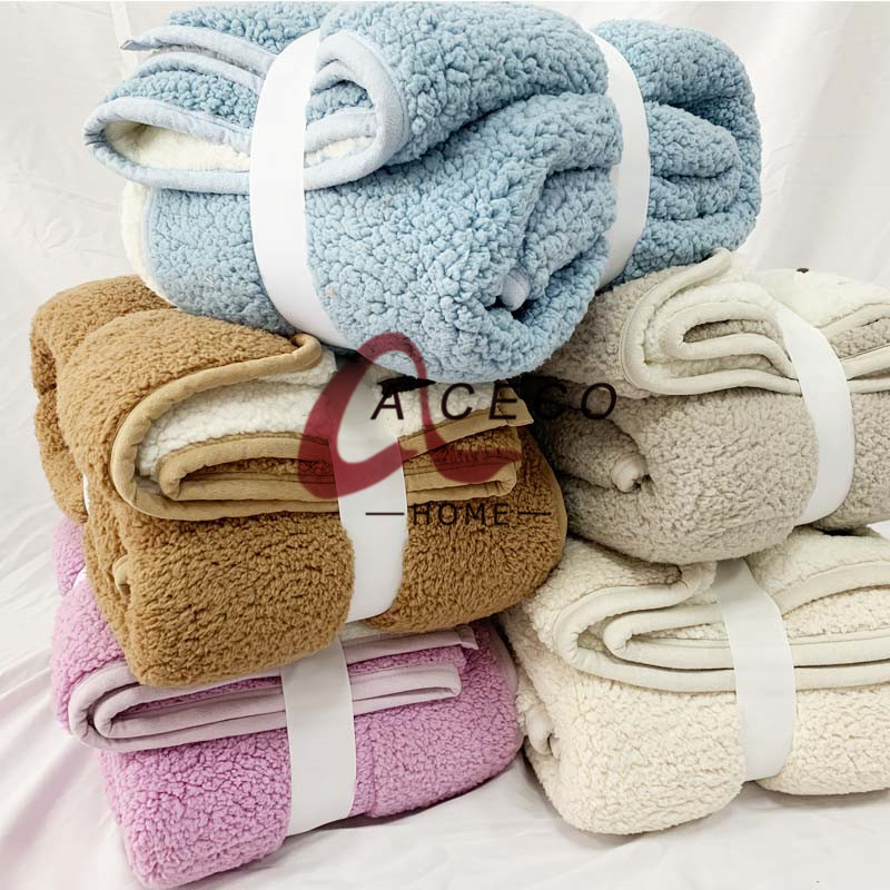 Solid sherpa bonded blanket