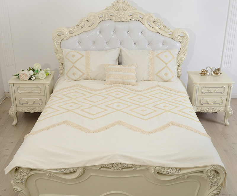 3D embroidery tassel duvet cover set cotton/polycotton/polyester