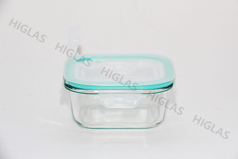 0.75l/0.45l/0.3l Square Borosilicate Glass Food Container With Corner Vent Pp Lid