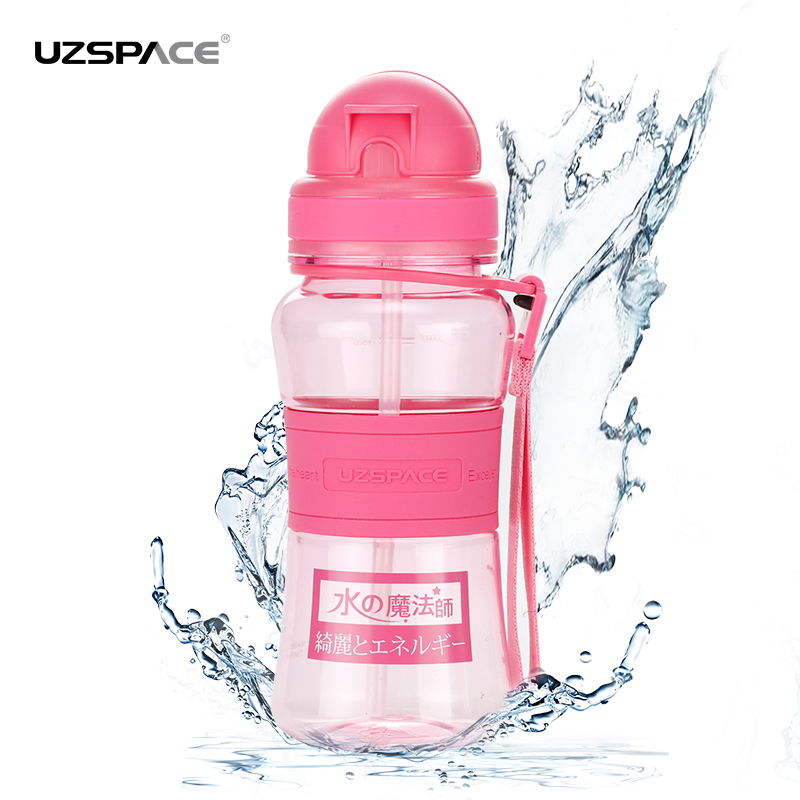UZSPACE 300ml Tritan BPA free No Smell Leakproof Sport Plastic Water Bottle