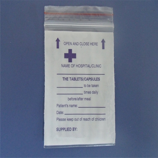 Pe Printed Ziplock Medicine Bag