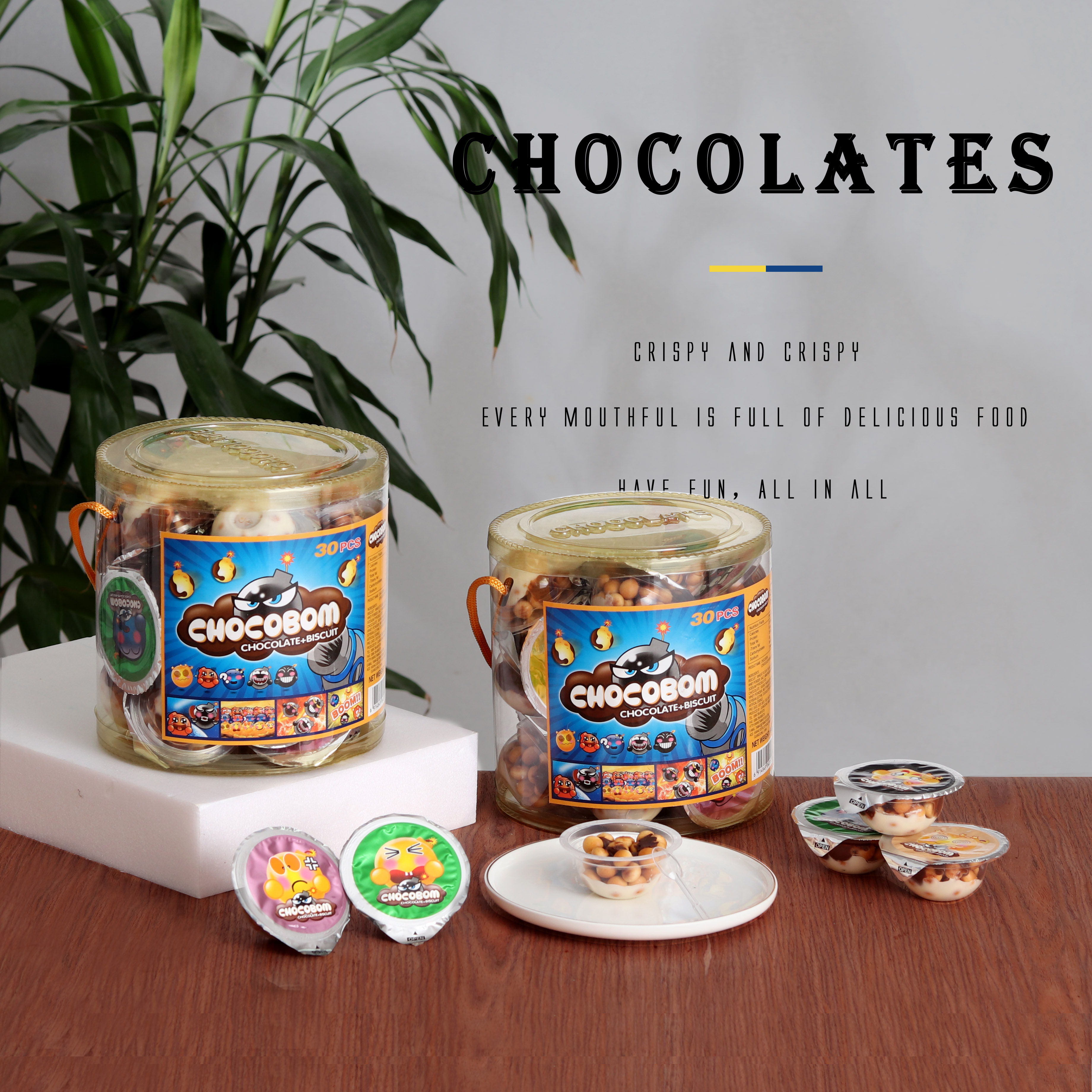 CHOCOLATE PASTE WITH MINI BISCUIT CUP 18g/20gX30pcs
