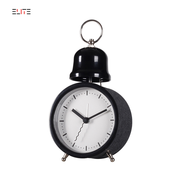Metal single-bell alarm clock with fabric wrapping case
