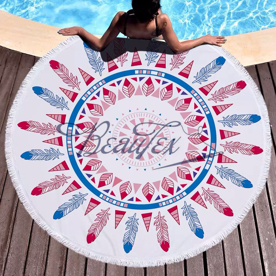 100% Polyester Printed Microfiber Beach Towel