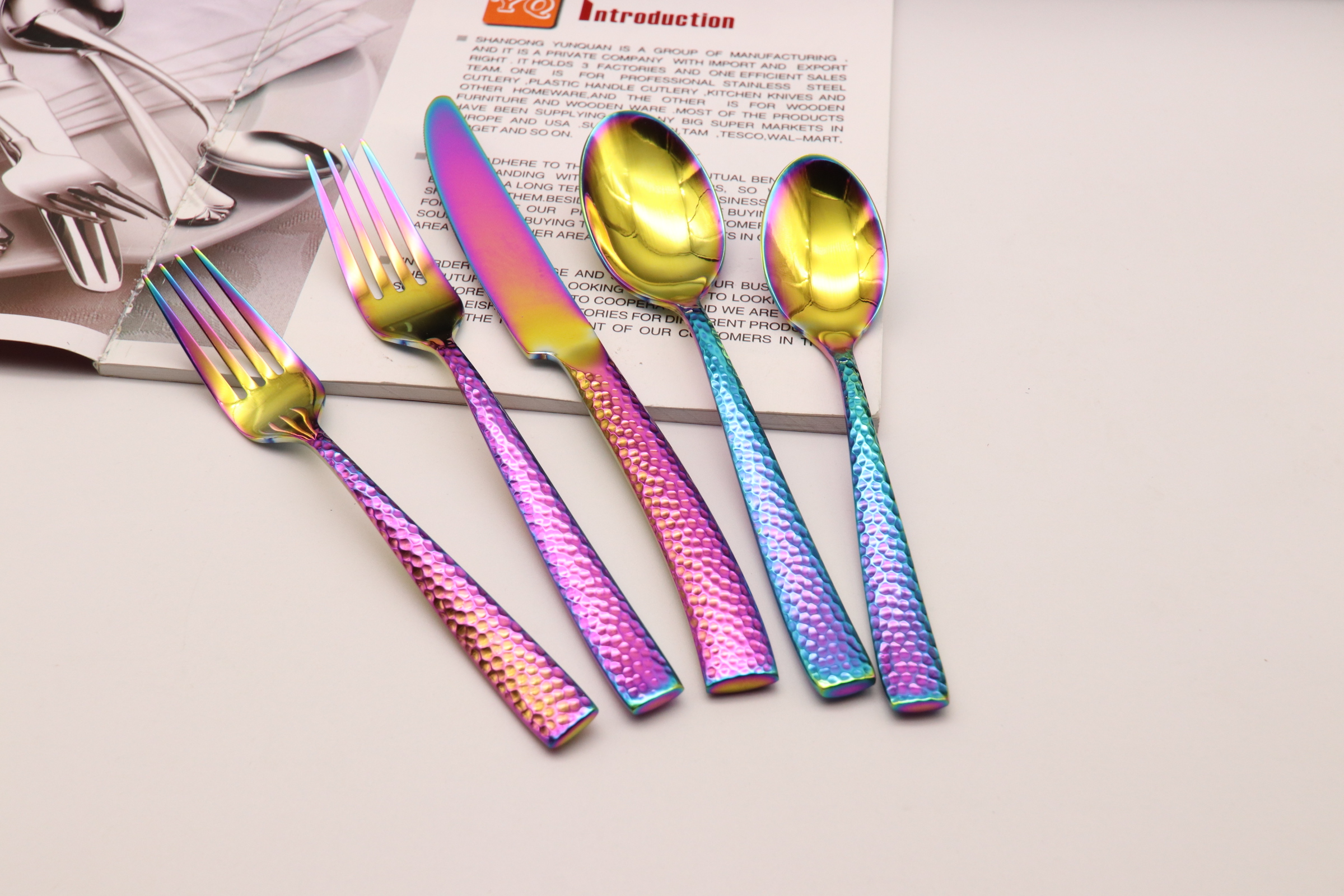 Rainbow high quality stainless steel cutlery set flatware set