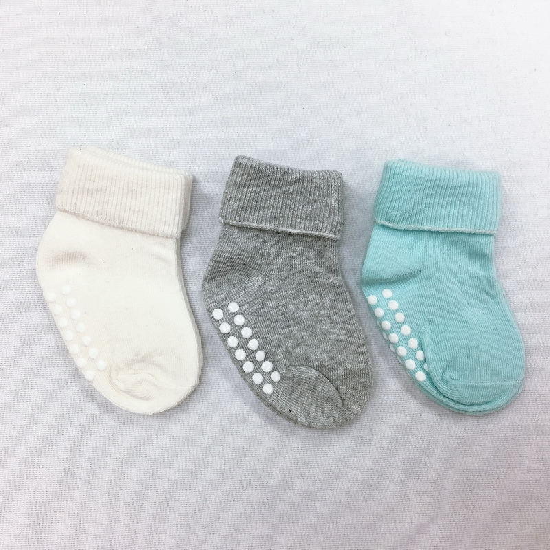 baby double cuff socks with grippers
