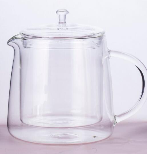Double wall glass milk pot
