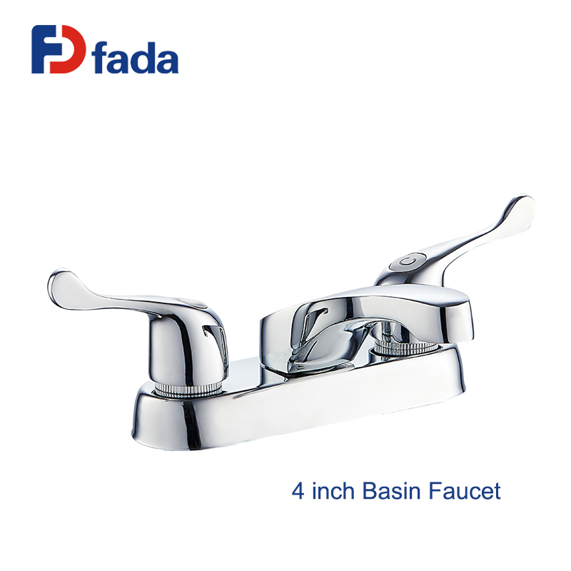 4" double handles lavatory basin faucet