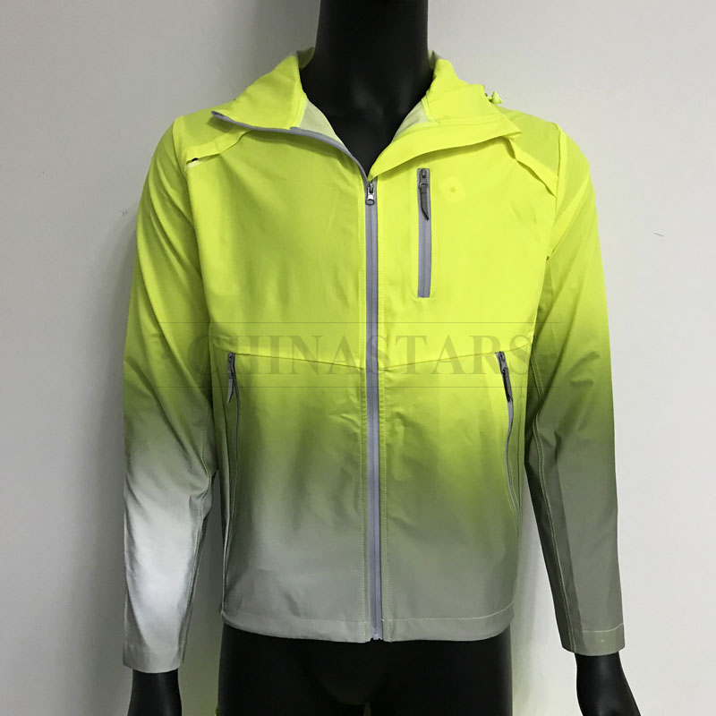 Wholesale polyester fashion wear yellow-grey gradient color reflective fabric for clothing