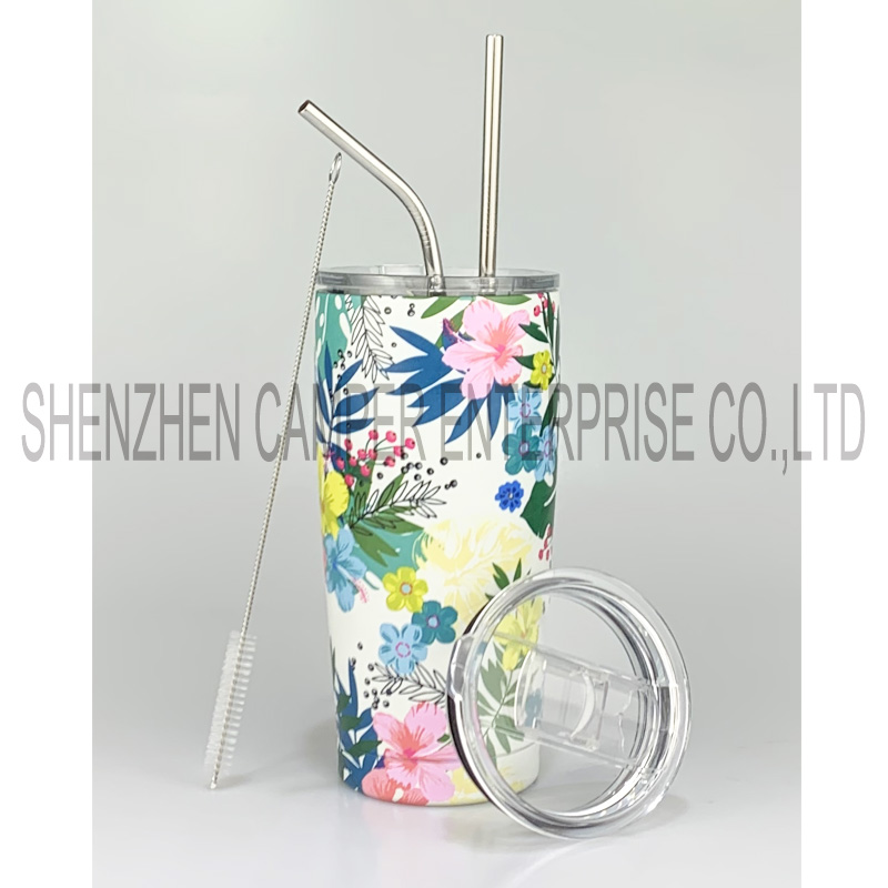 20OZ Stainless Steel Double Wall Vacuum Insulated Unbreakable Tumbler Cup with Lid and Straw for Hot or Cold Drinks