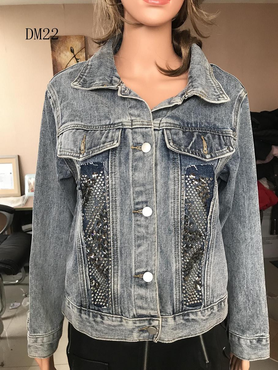 Ladies Print Embroidered Beaded Denim Jacket