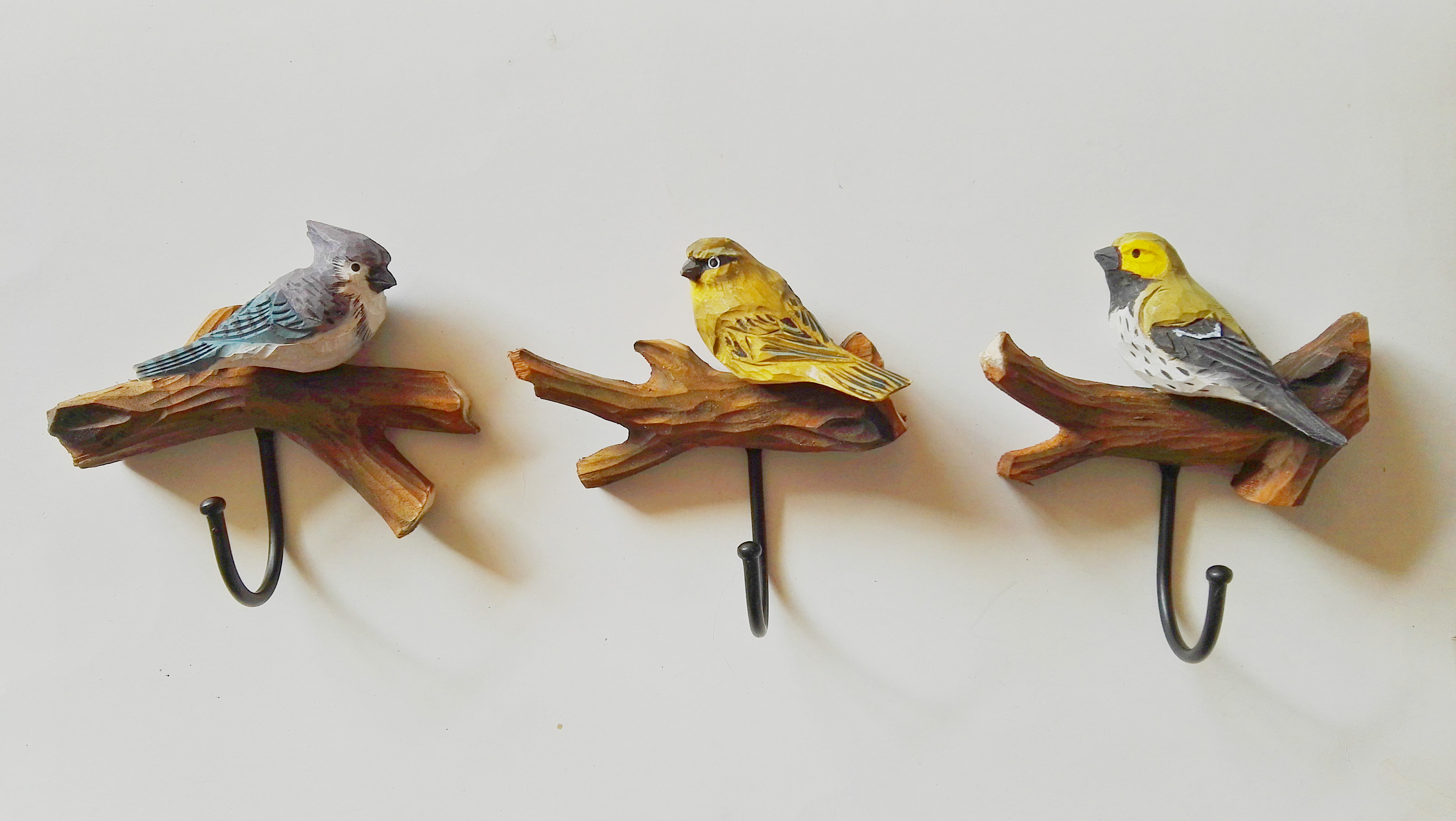 wood carved bird hook