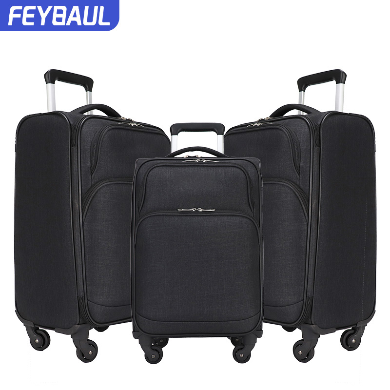 Top-quality polyester 3pcs luggage set travel bags soft suitcase