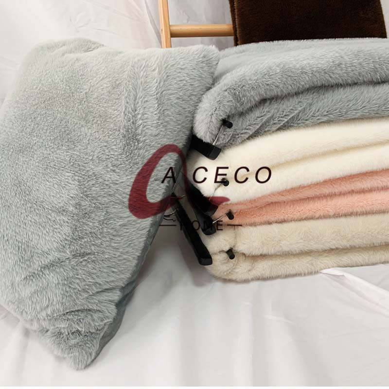Stock long pile and short pile mixed rabbit blanket