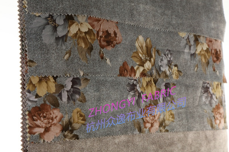Printed Velvet Fabric for Sofa, Curtain, Pillow and Furniture