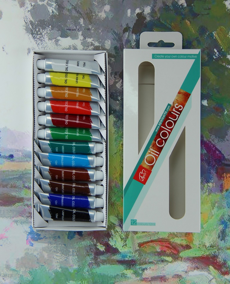 oil color with color box for aluminium plastic tube