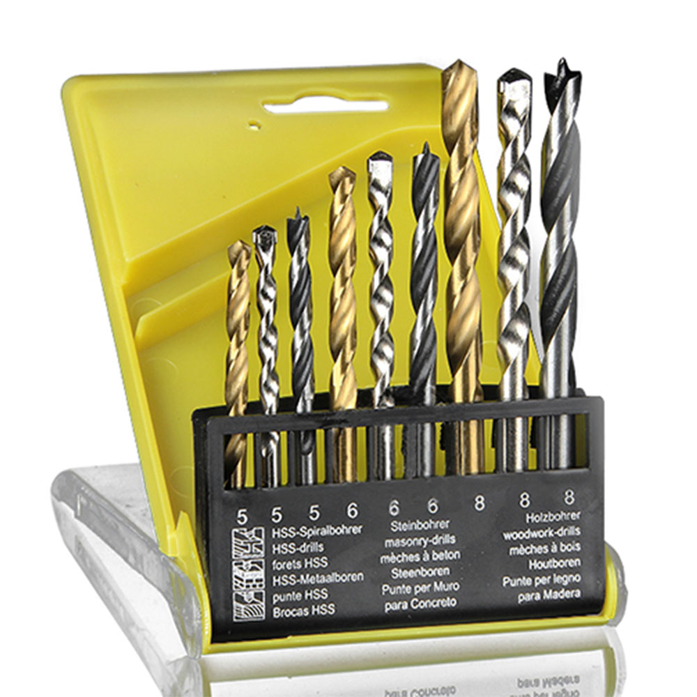 9pcs Metric Combination Drill Bit Set in Plastic Box