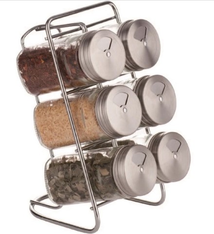Sinoglass 6 Jars Spice Rack Set