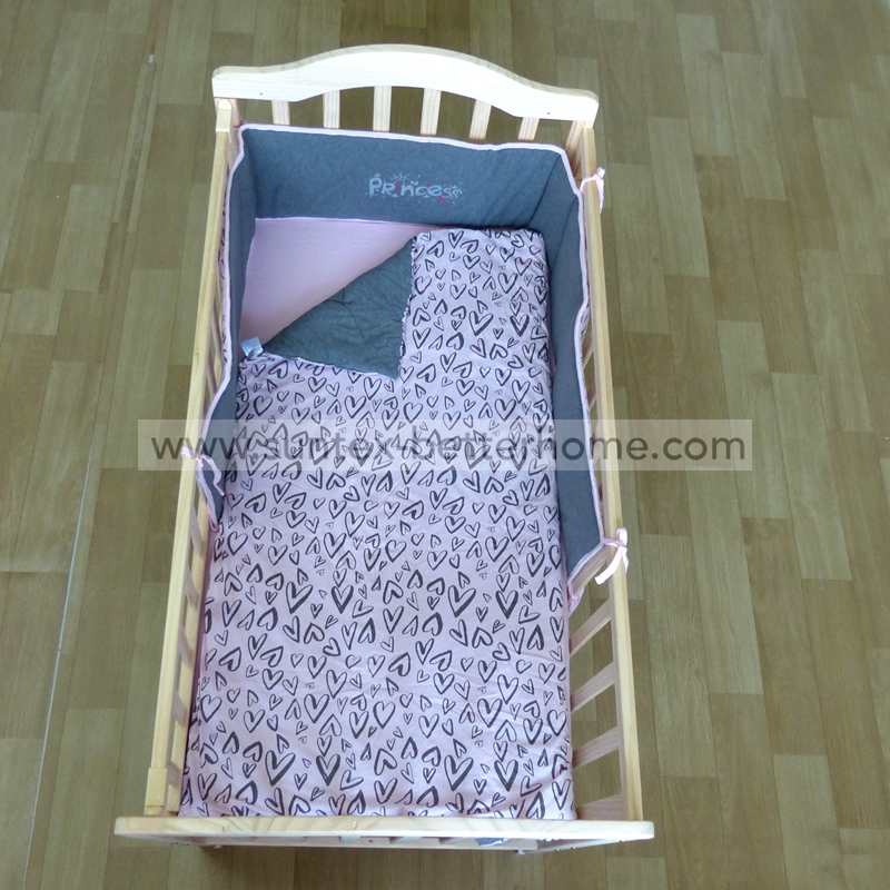 100%Cotton Jersey Fabric Baby Girl Crib Bumper Set Crib Bedding Set