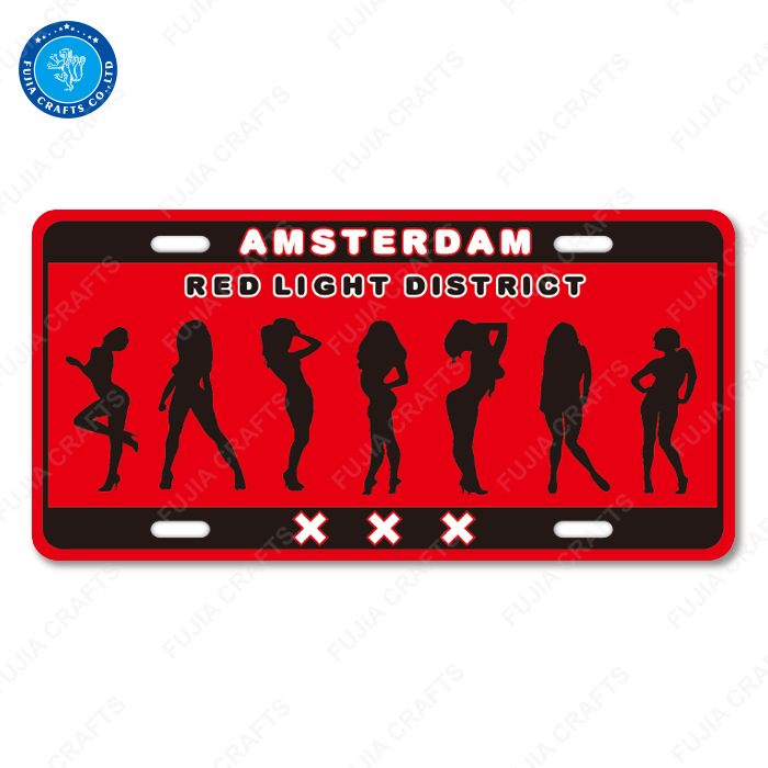 travel souvenir funny license plate factory price OEM design car plate
