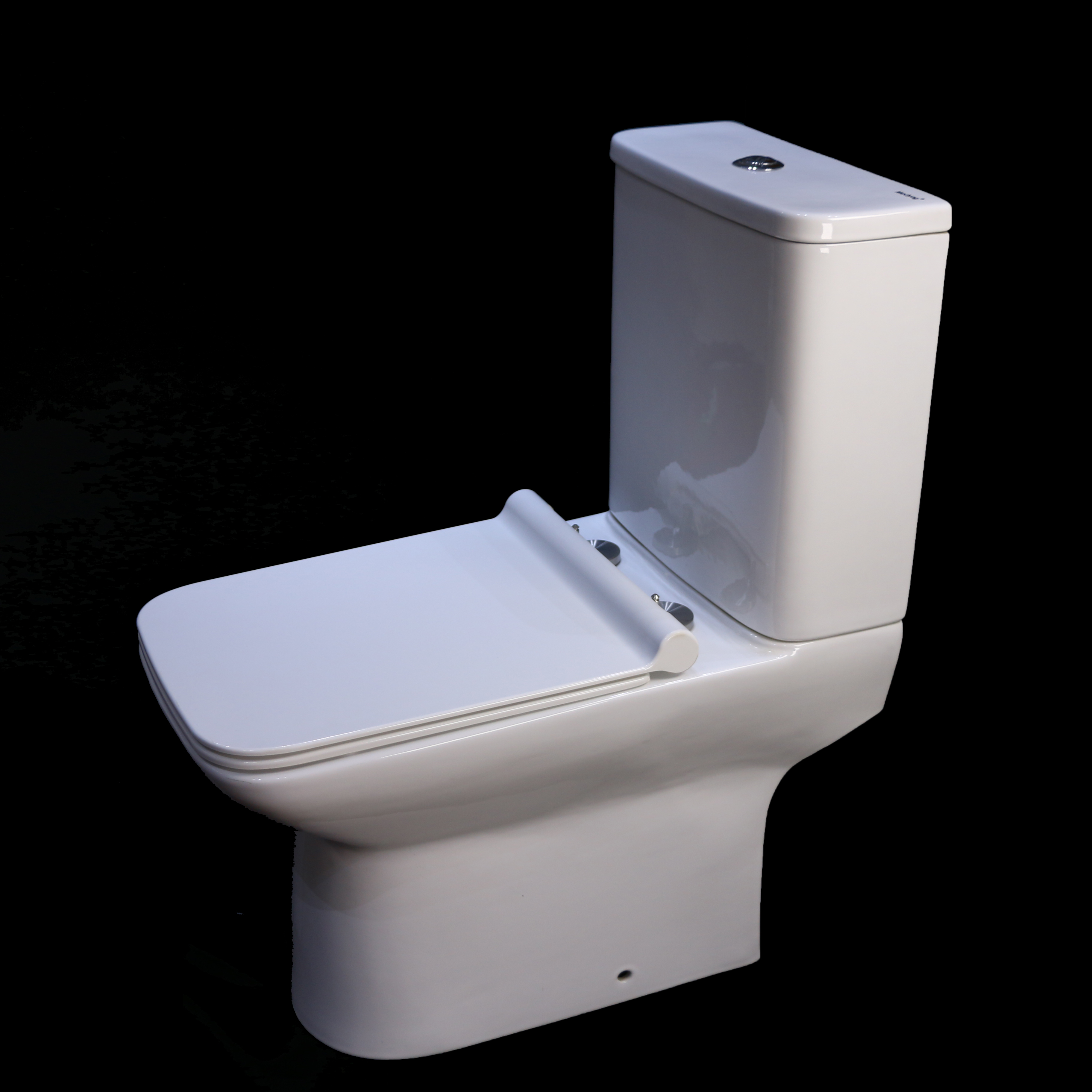 rimless square ceramic sanitary ware two piece toilet