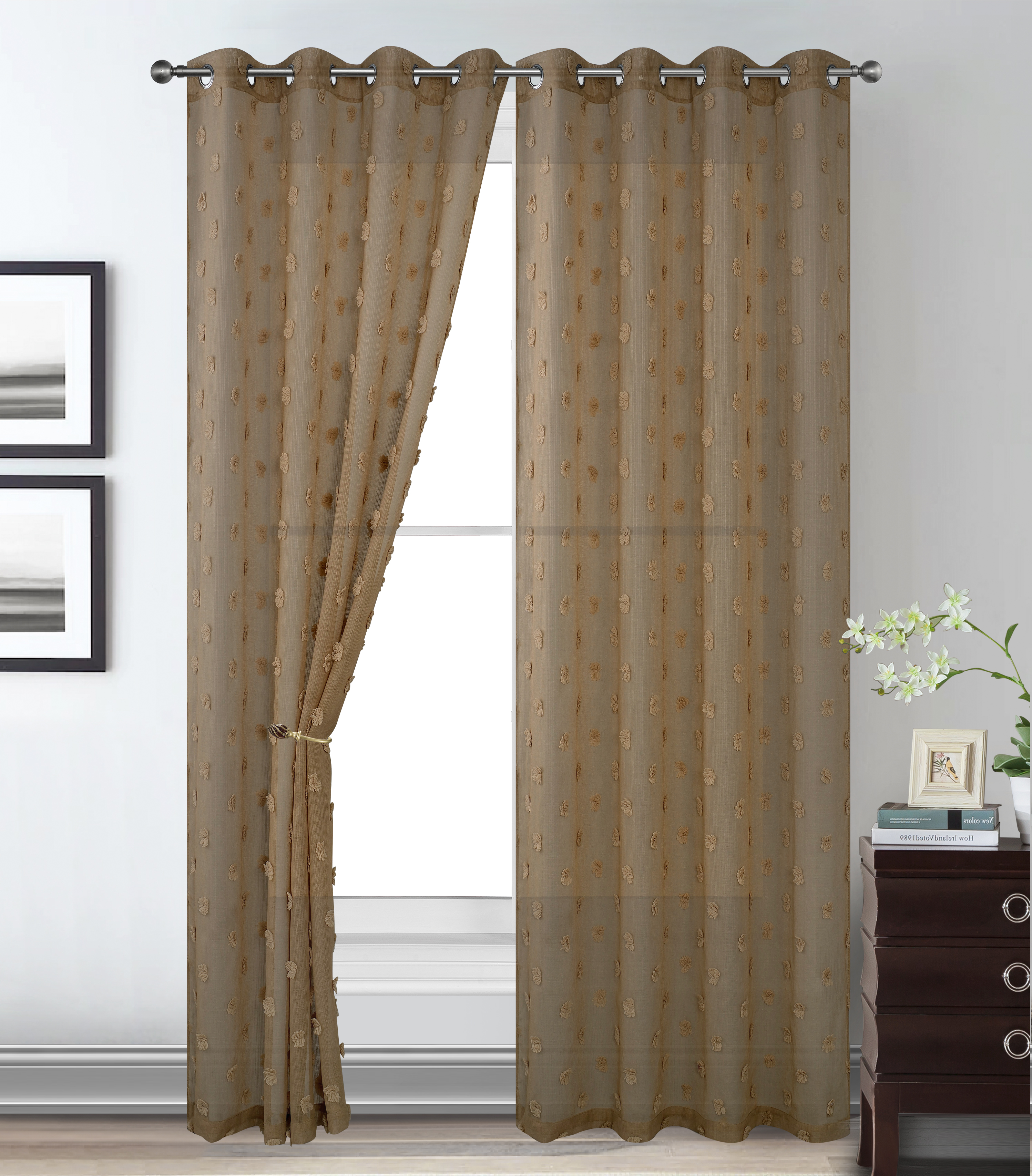 jacquard sheer curtain