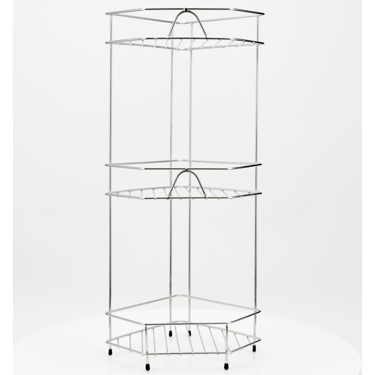 Stainless steel corner storage rack 3-tiers