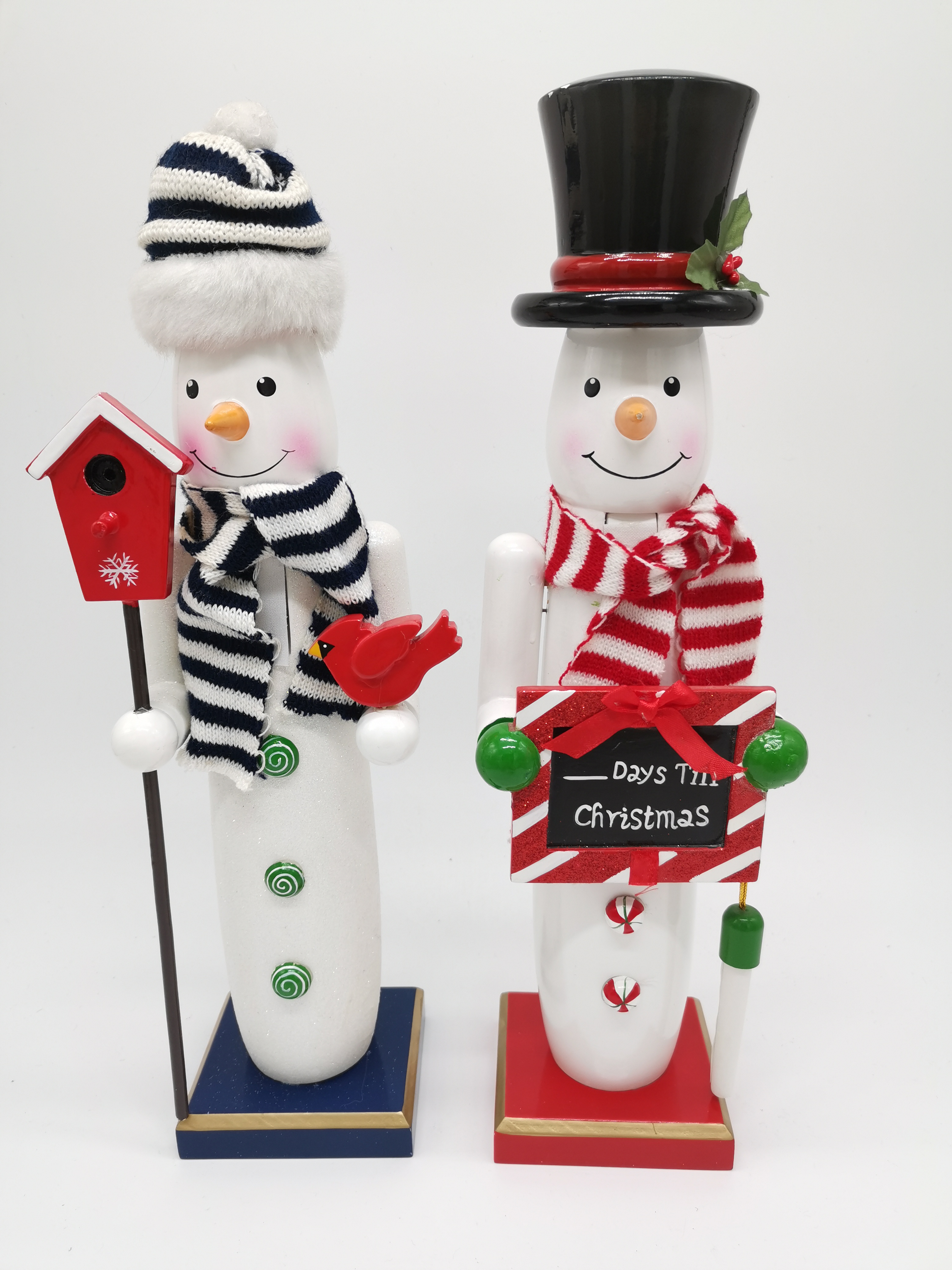 Wooden Snowman Nutcracker Christmas Decoration