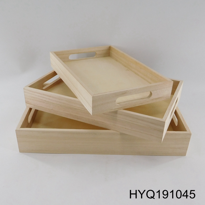 Wood serving tray