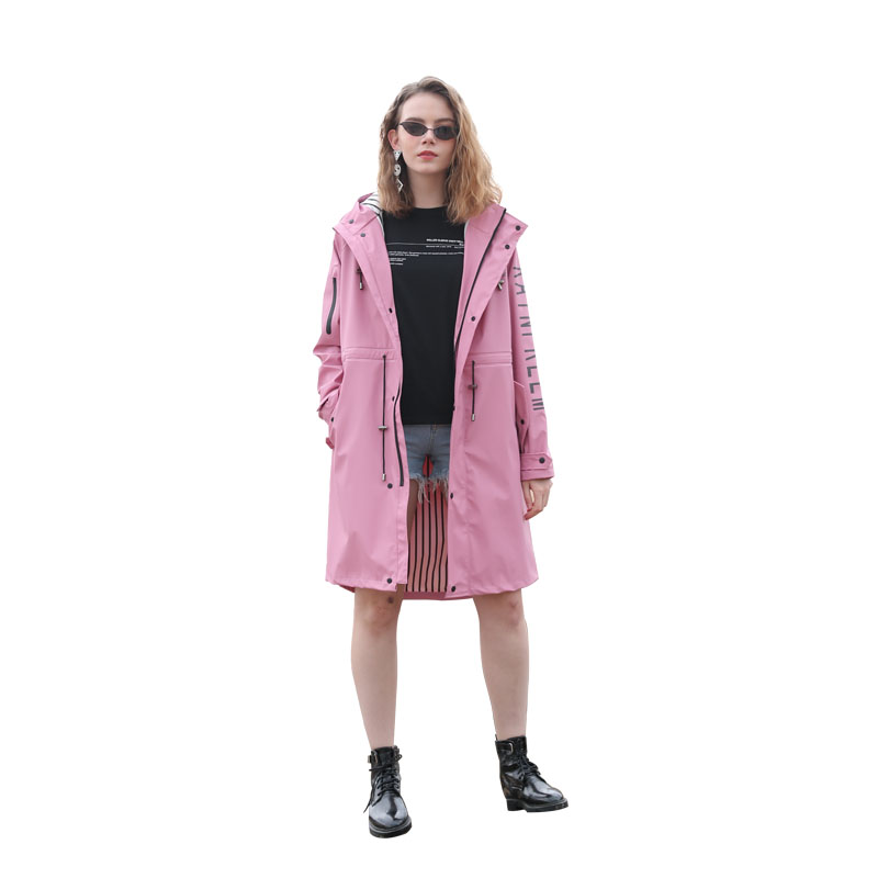 Rainfreem PU Raincoat Fashion Print Tourism Cloak Windproof Coat