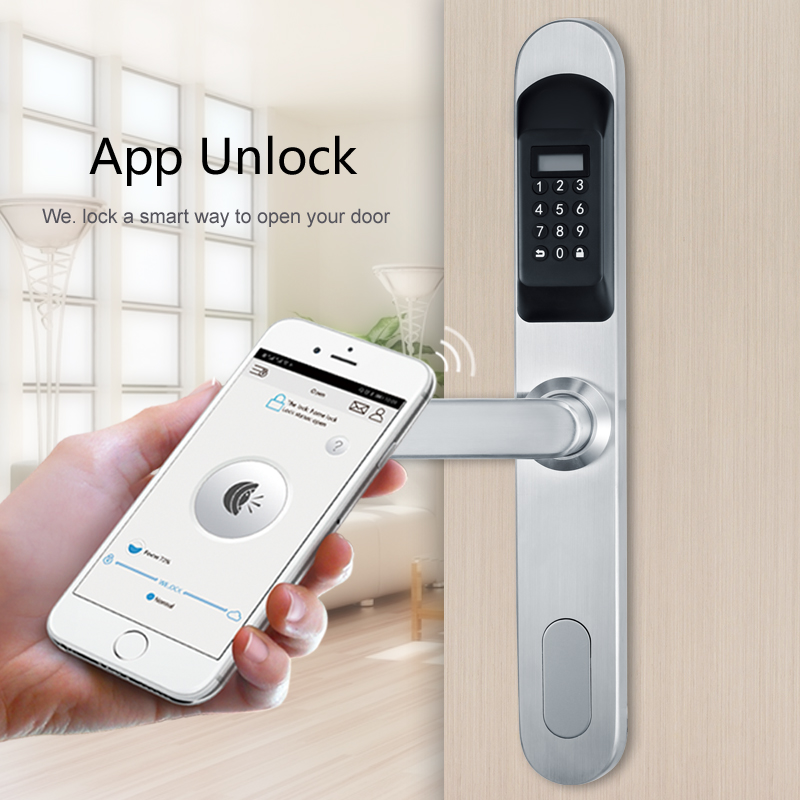 EU standard Smart Lock Electronic Locks with Password smart card and bluetooth and key for glass door