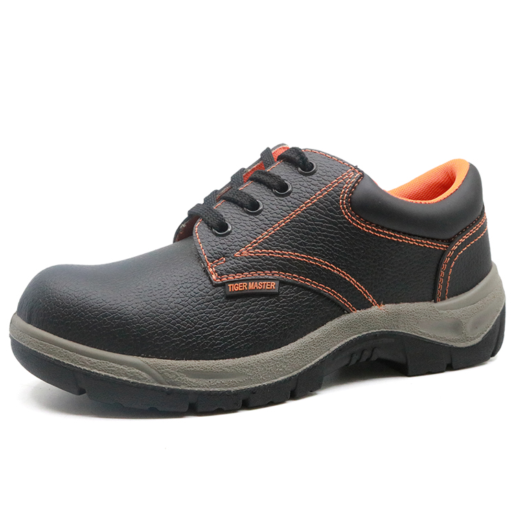 Anti slip steel toe puncture resistant cheap leather work shoes
