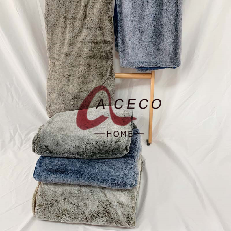Tip-dyed rabbit blanket