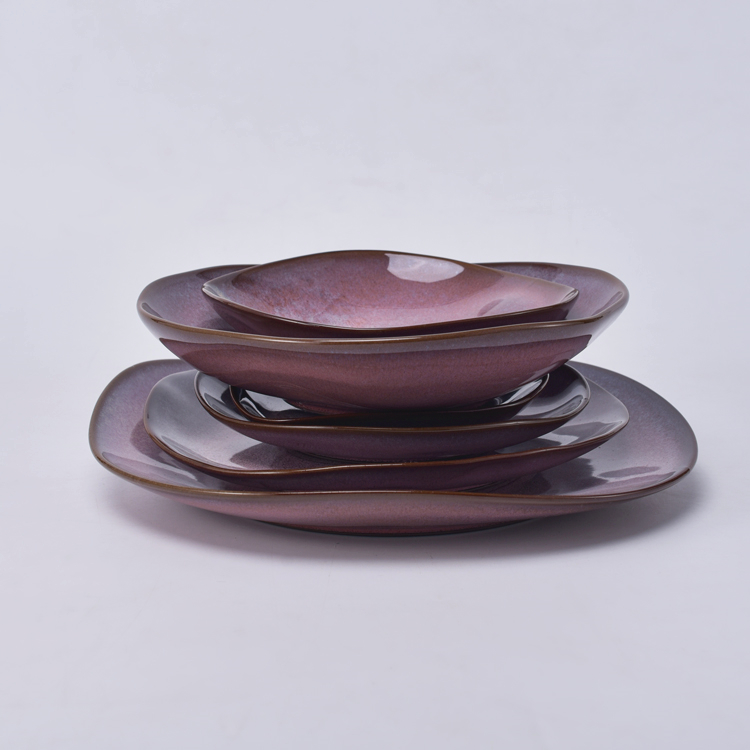 Purplish red dinnerware