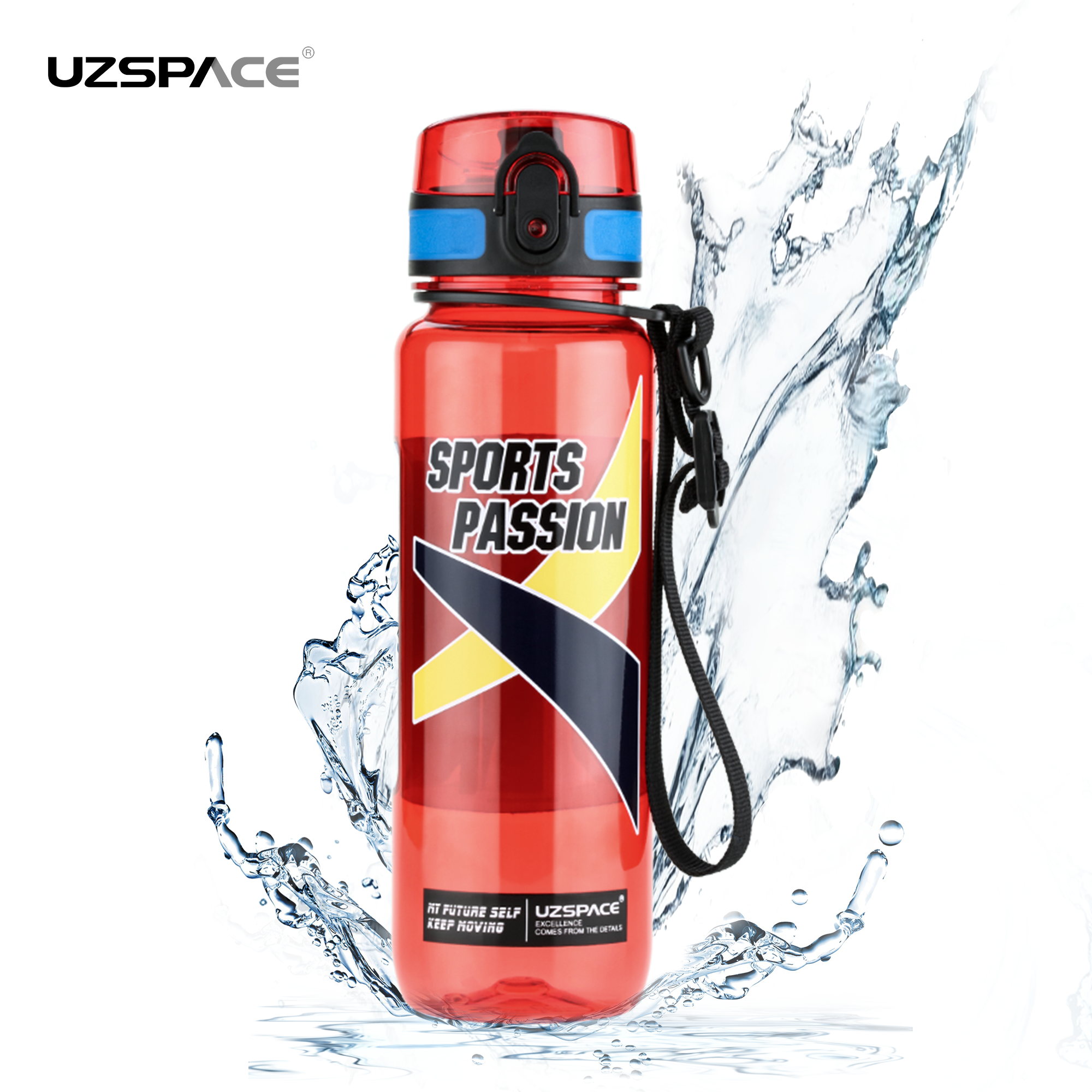 UZSPACE 800ml Tritan BPA free No Smell Leakproof Sport Plastic Water Bottle