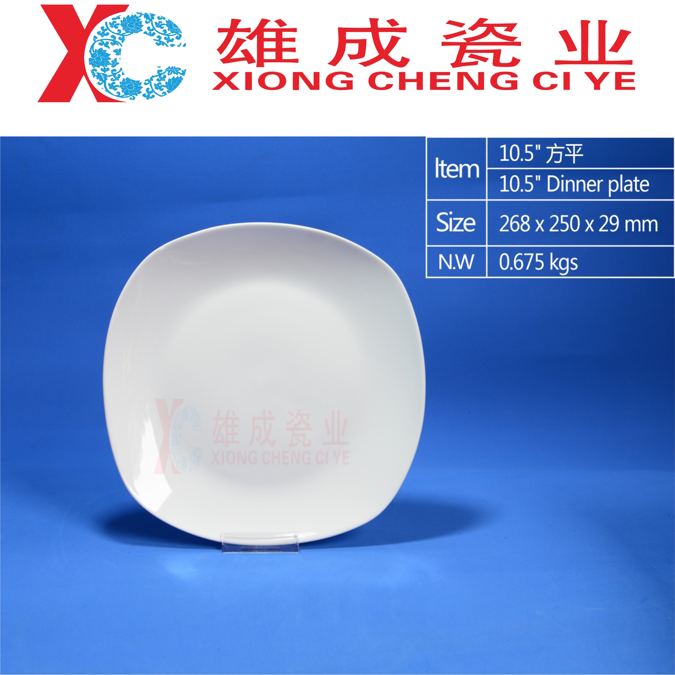 10.5‘’ square dinner plate
