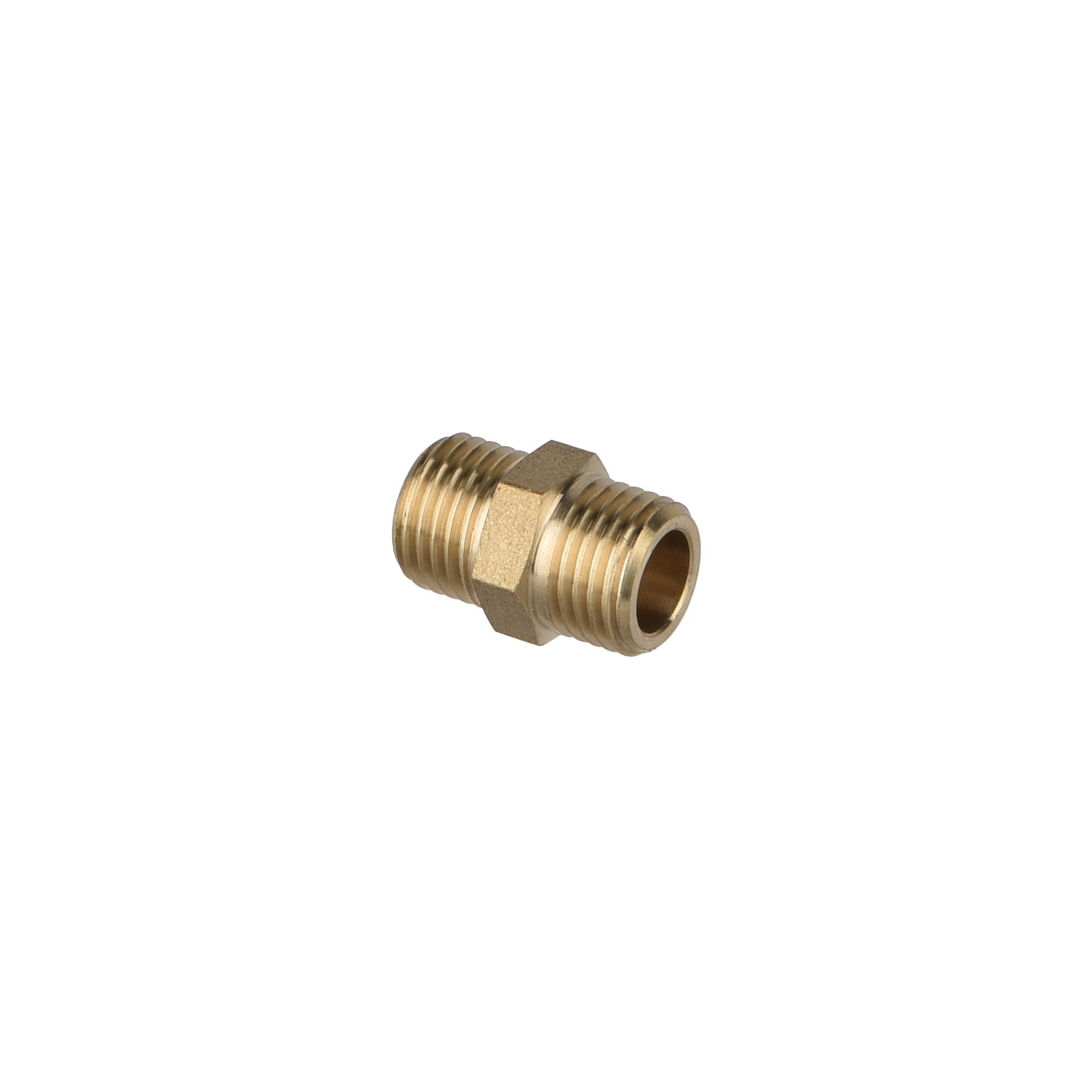 Threaded Brass Hexagon Nipple M-M 1/4" Pack of 1 UK