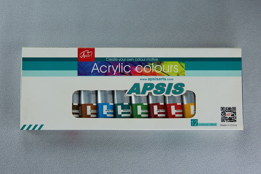 acrylic color in color box with plastic aluminium tube