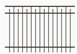 Berkshire Black Powder-Coated Aluminum Flat-Top Decorative Metal Fence Panel