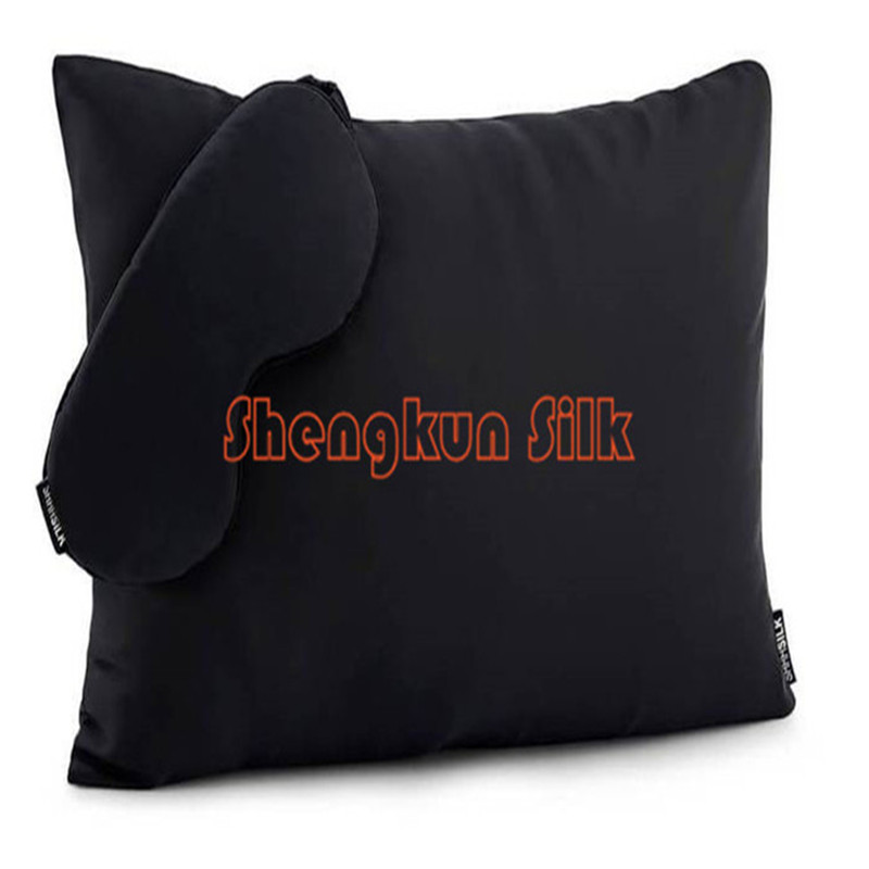 Wholesale 100% Natural Mulberry Travel Silk Pillow with Eye Mask Set