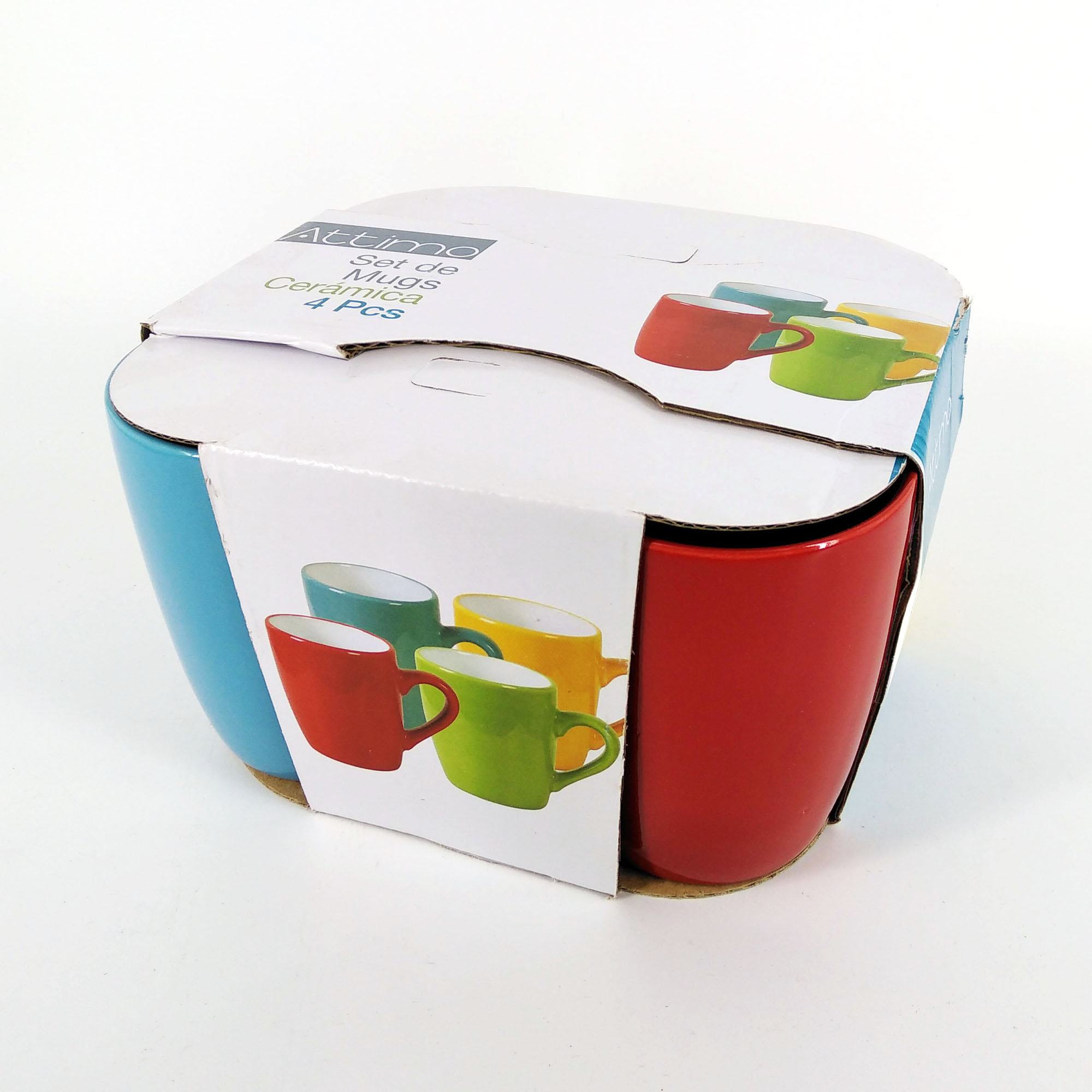 12oz two tone color glazed mug set