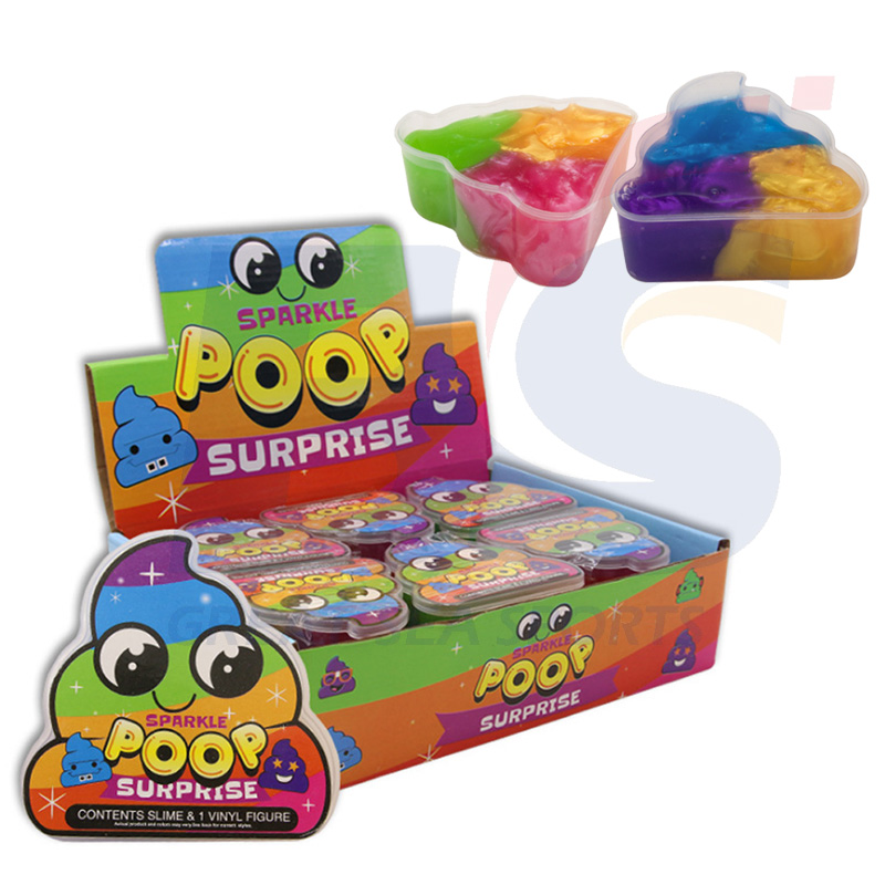 Superise Putty Children's Toys Poop Slime Putty In Stock Rainbow Glitter Slime Putty Pink, Purple, & Blue