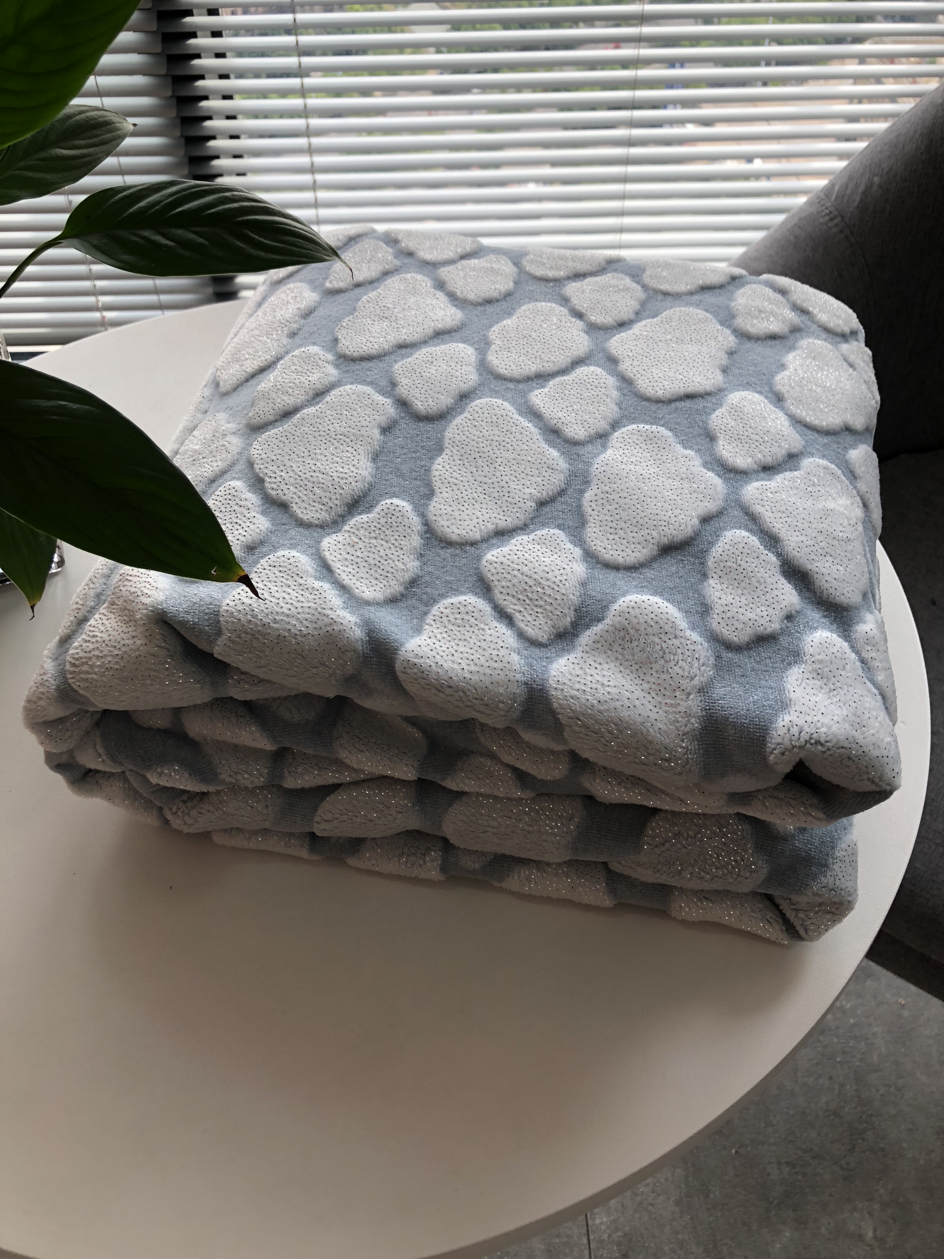 Flannel fleece foil printed and shaved blanket