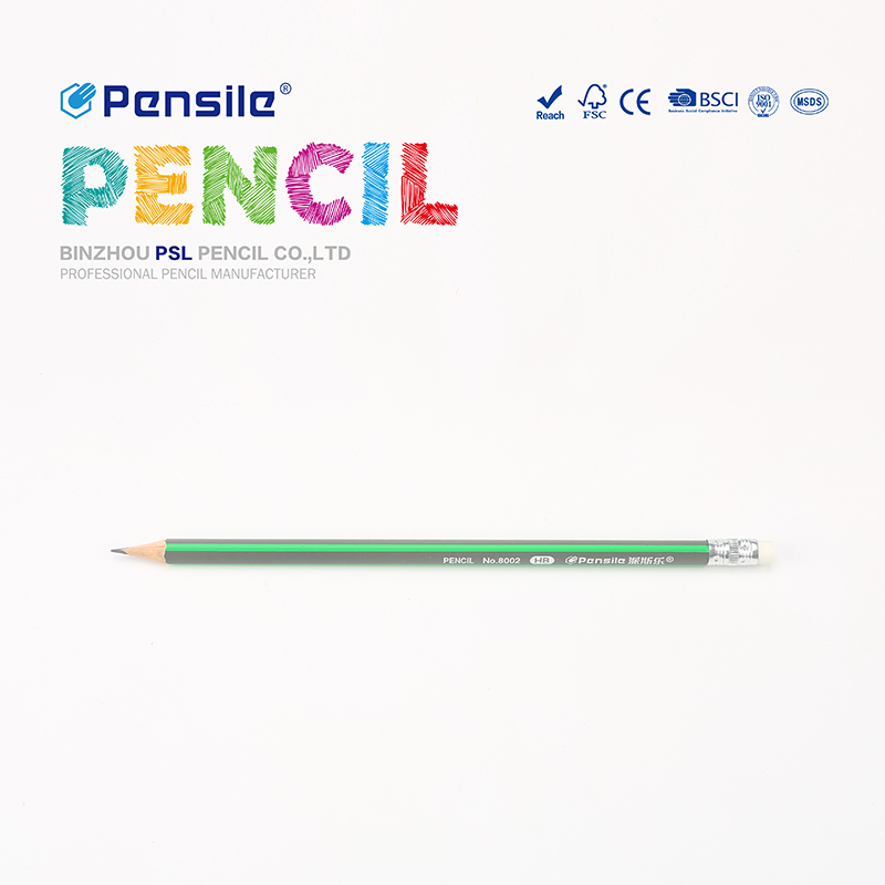 Triangular HB striped with eraser