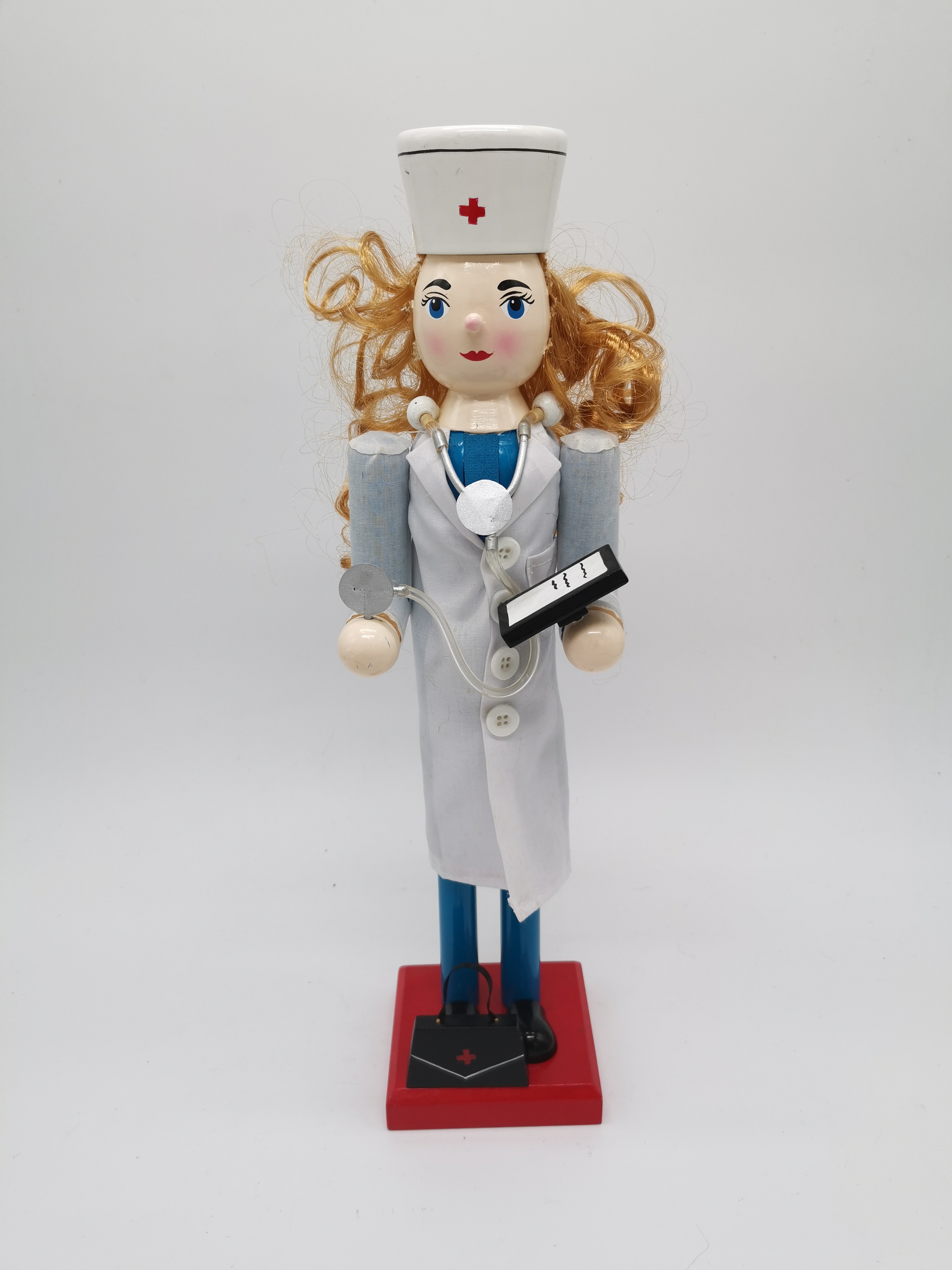 Wooden Doctor Nurse Nutcracker Christmas Decoration